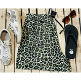 Green leopard shorts
