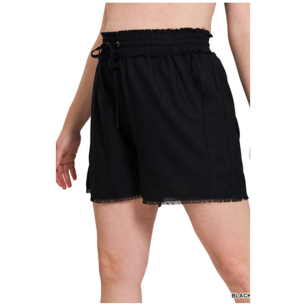 Black Linen shorts