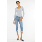 Kancan Mid Rise Capri Jean Pants