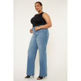 Kancan Plus High Rise Trouser Wide Leg Jeans