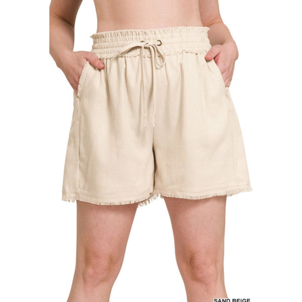 Khaki Linen shorts