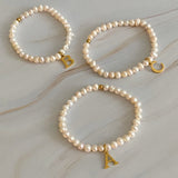 Freshwater Pearl Initial Charm Bracelet