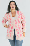 Plus Animal Printed Long Sleeve Cardigan