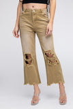 Distressed Vintage Washed Wide Leg Pants