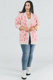 Plus Animal Printed Long Sleeve Cardigan