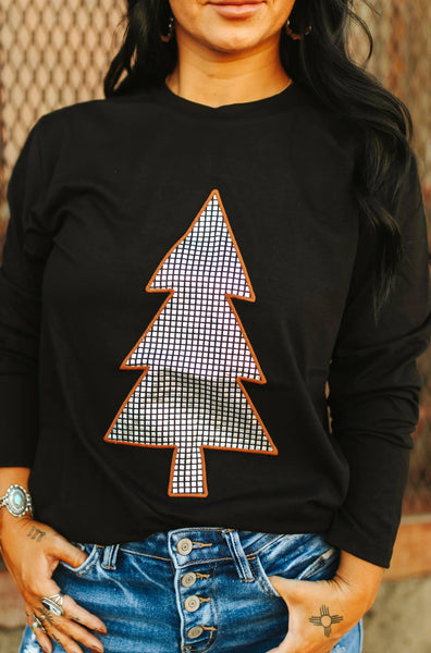 Disco tree long sleeve tee