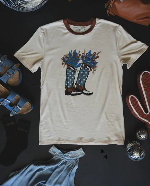 Floral boot tee