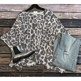 Grey leopard poncho top
