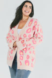 Plus Animal Printed Long Sleeve Cardigan