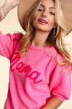 PLUS MAMA POP UP LETTER SWEATER KNIT TOP