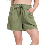 Olive  Linen shorts