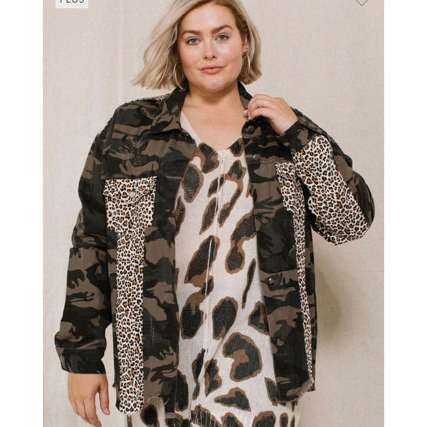 Camo leopard  jacket