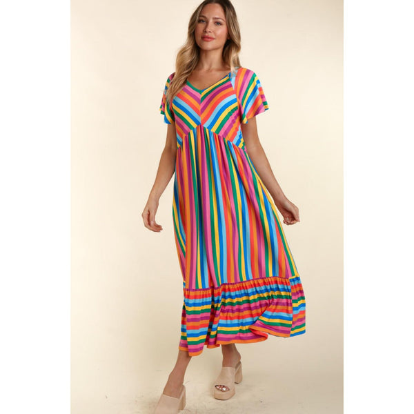 Multi striped maxi dress