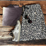 Mocha leopard shorts