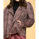 Mauve leopard suede jacket