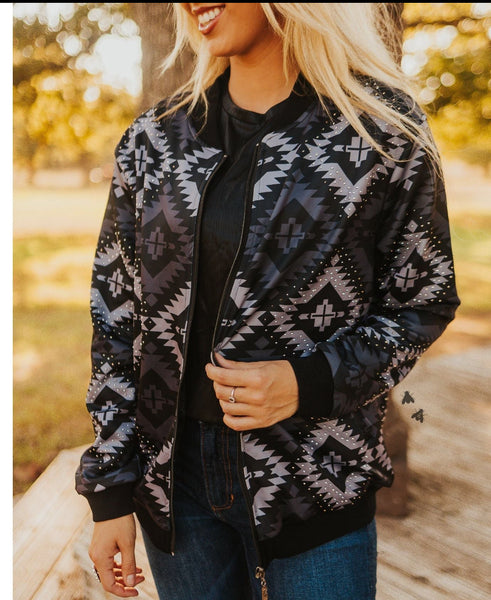 Black aztec bling jacket