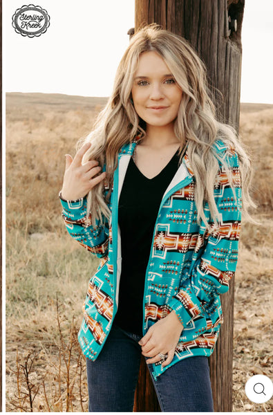 Turquoise aztec jacket