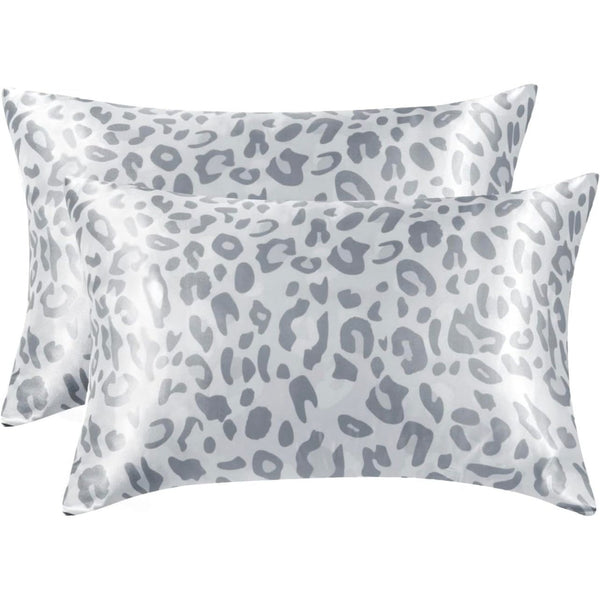Grey leopard pillowcase