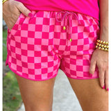 Pink check shorts