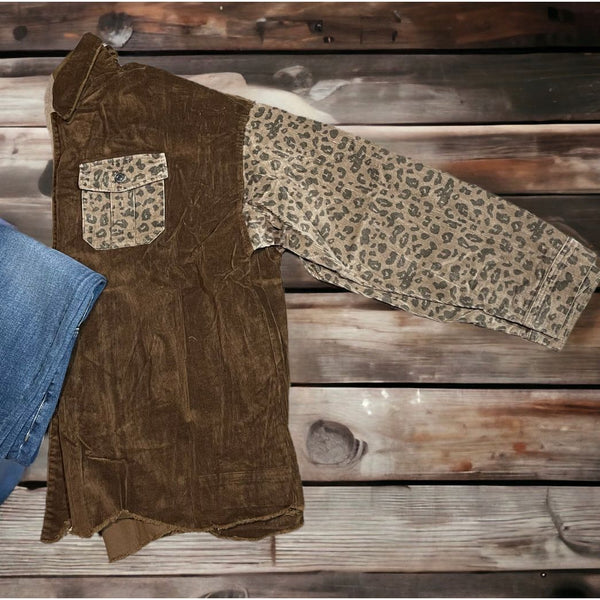Brown leopard  shacket