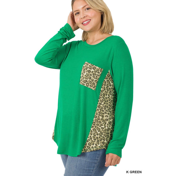 Green leopard long sleeve