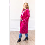 Hot pink hard candy velvet duster