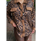 Brown leopard shacket