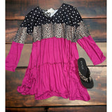 Pink Dot leopard tier dress