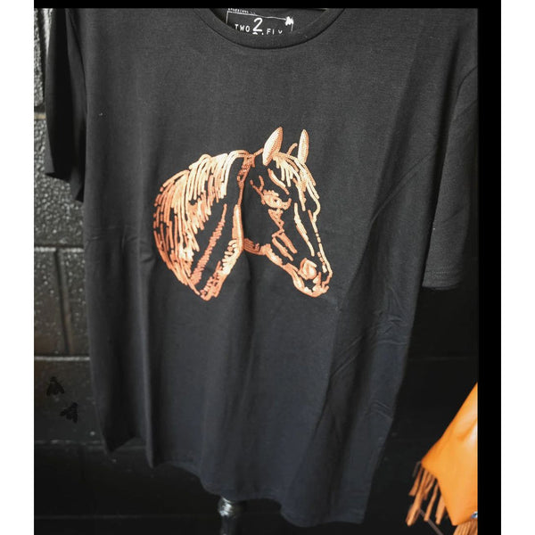 Horse sequin tee