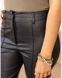 Black edgy leather pant