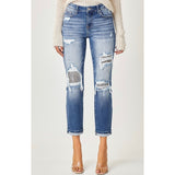Risen sequin cropped  jeans