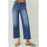 Risen wide leg cropped  jeans