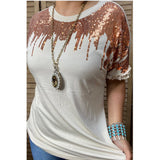 Rose gold sequin top