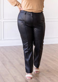 Black edgy leather pant