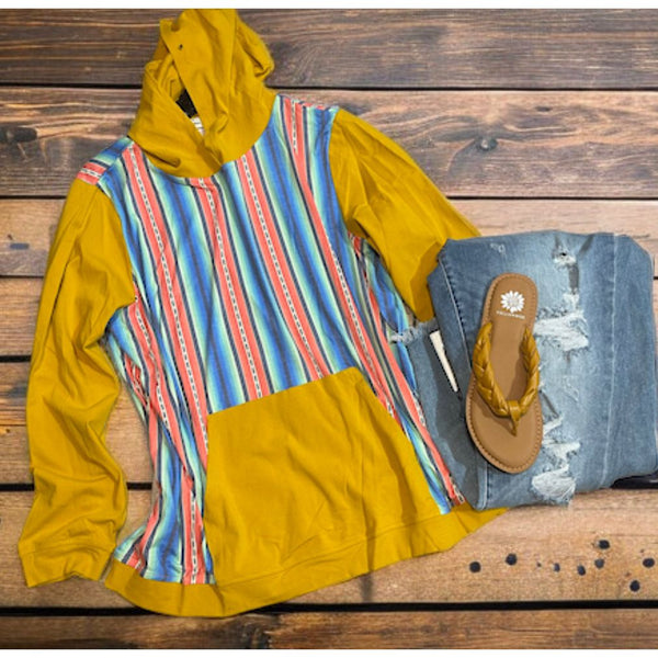 Mustard aztec hoodie