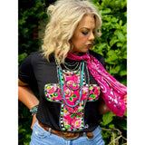 Callie Ann Stelter Pink Floral Cross Tee