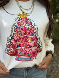 Callie Ann Stelter Pink Christmas Tree Tee & Sweatshirt