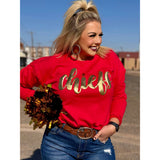 Chiefs in Metallic Gold Red Sweatshirt by Randi Mahomes