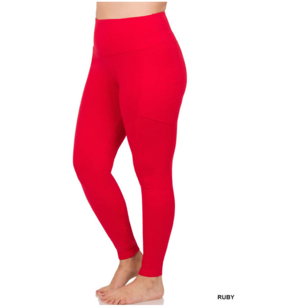 Ruby Red cotton pocket legging