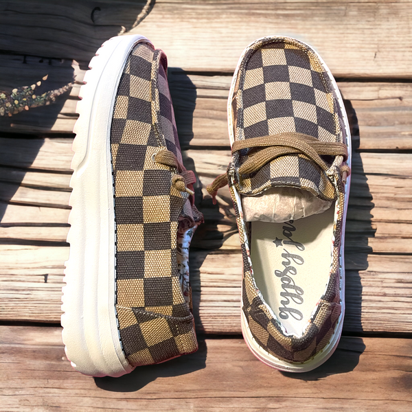 Brown  check sneakers