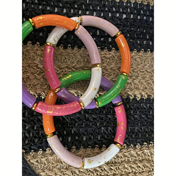 White multi chunky bead bracelet
