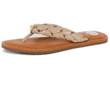 Taupe braided flip flops
