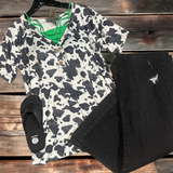 Black and white cow top