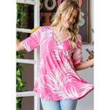 Palm pink  baby doll  top