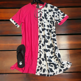 Pink cow  dress