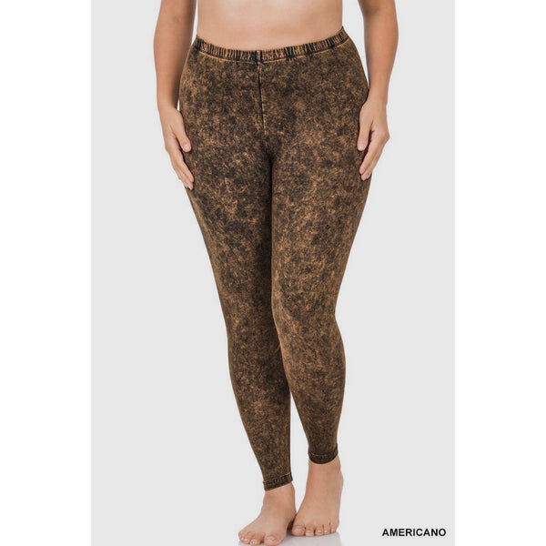Brown Mineral washed leggings