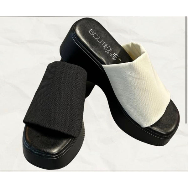 Corky white slide on sandal