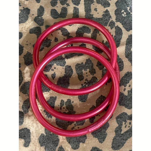 Hot pink vacation bangle bracelet set