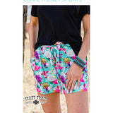 Floral mint shorts