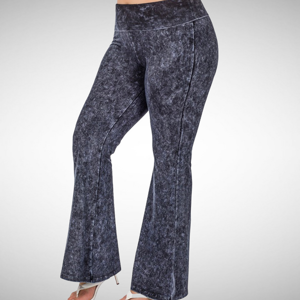 Blue mineral flare pant